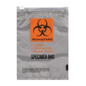 7W x 9H, Econo-Zip Orange Imprint Specimen Bags