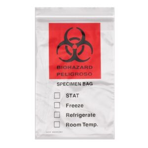 6W x 9H, Econo-Zip Red Imprint Specimen Bags