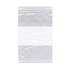 5W x 8H, 6 Mil White Block Zip Bags