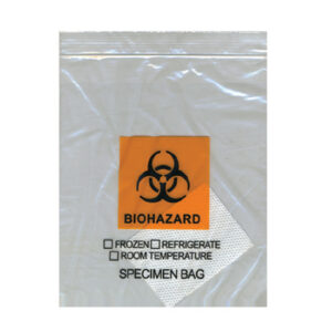 8W x 10H, Econo-Zip Orange Imprint Specimen Bags
