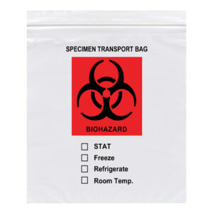 10W x 10H, Econo-Zip Red Imprint Specimen Bags