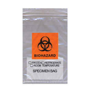 6W x 9H, Econo-Zip Orange Imprint Specimen Bags