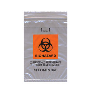 6W x 9H, Econo-Zip Orange Imprint Specimen Bags